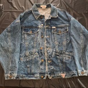 Vintage Guess Jean Jacket with music note pin